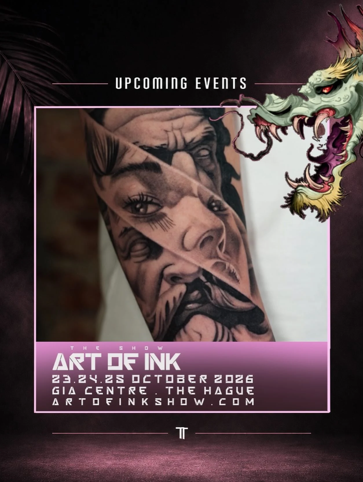 Official poster for the Art of Ink Show in The Hague, 23 to 25 October 2026.